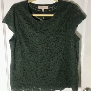 Women’s Large Short-Sleeve Philosophy Lace Shirt